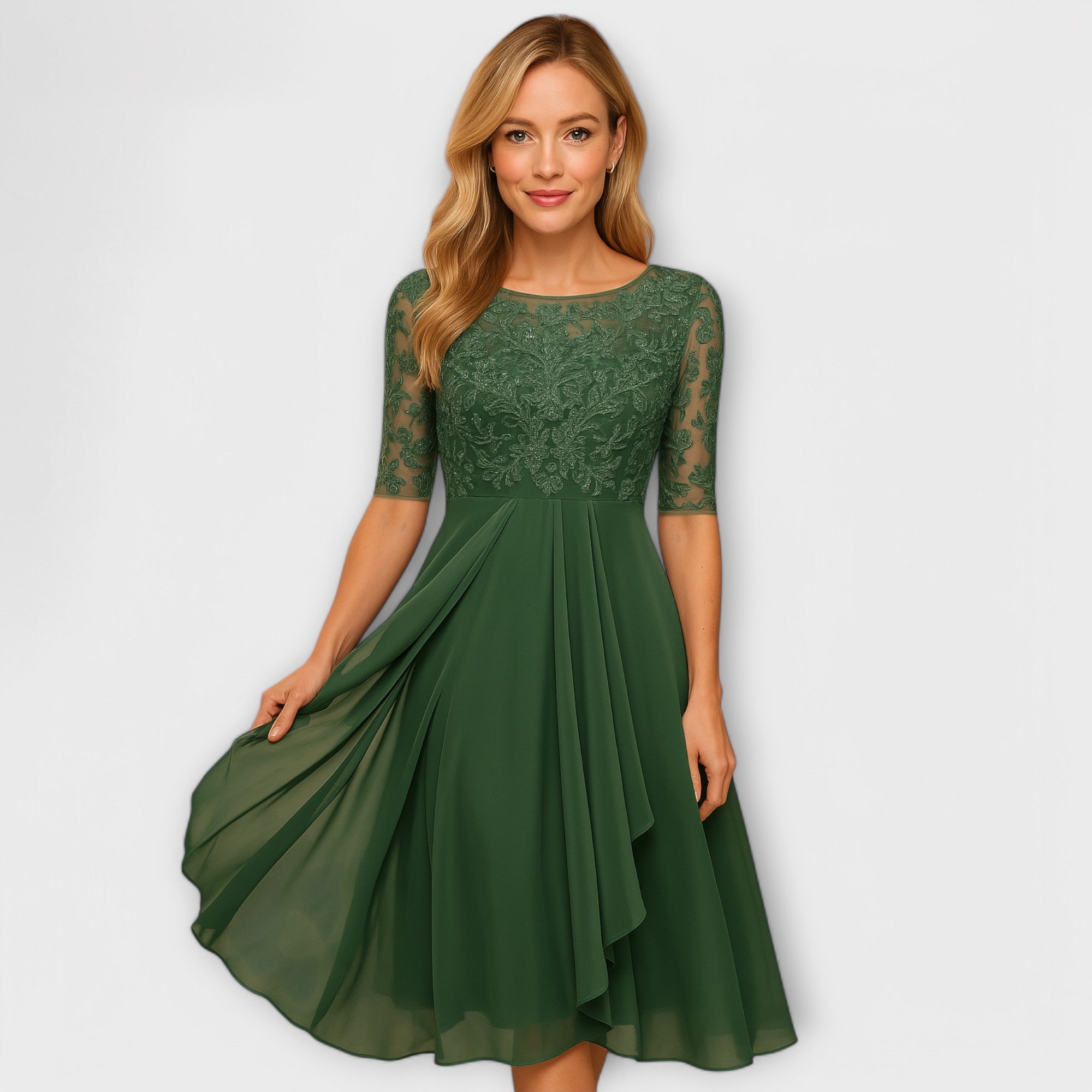 Esmée | Stylish Midi Dress Green