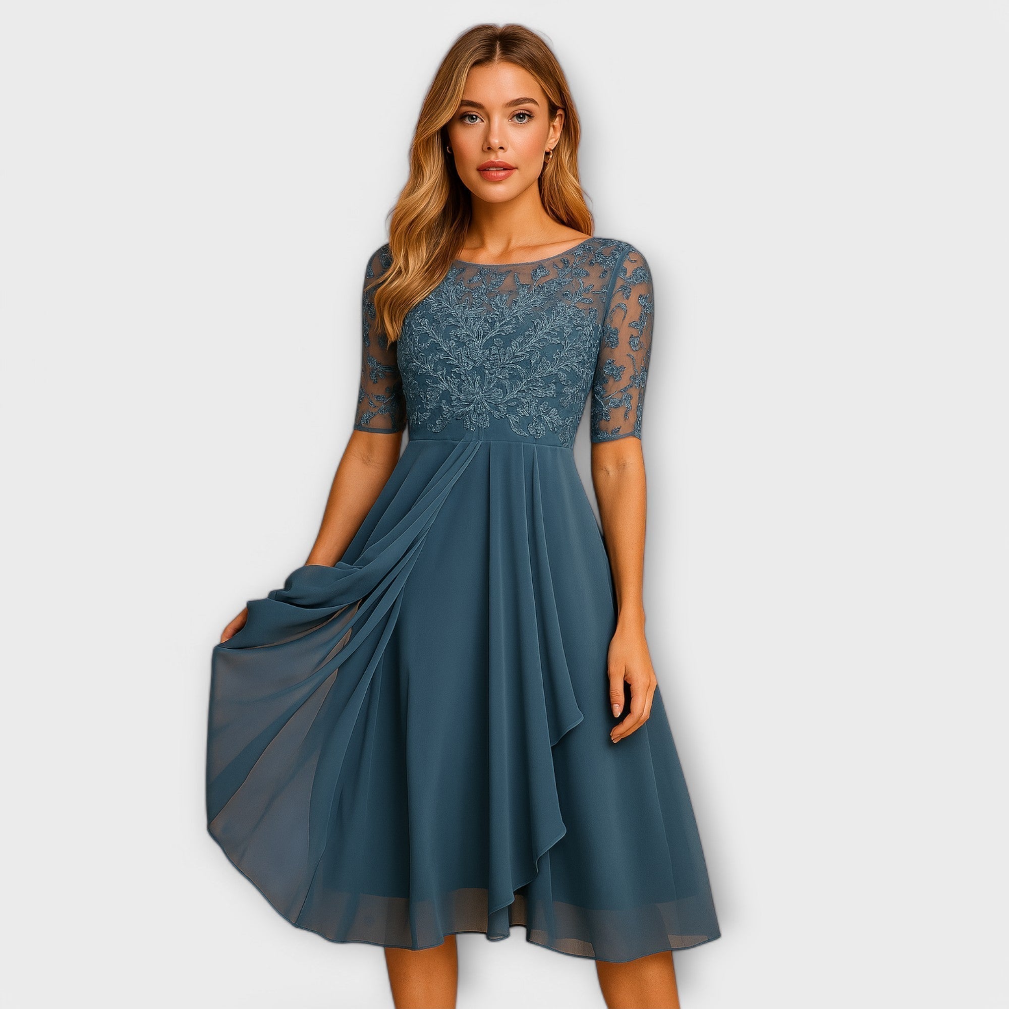 Esmée | Stylish Midi Dress Blue