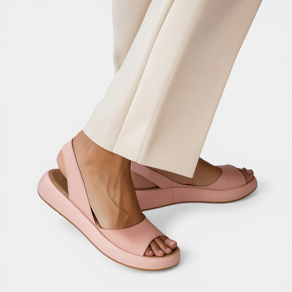 Open Toe Slingback Platform Wedge Sandals