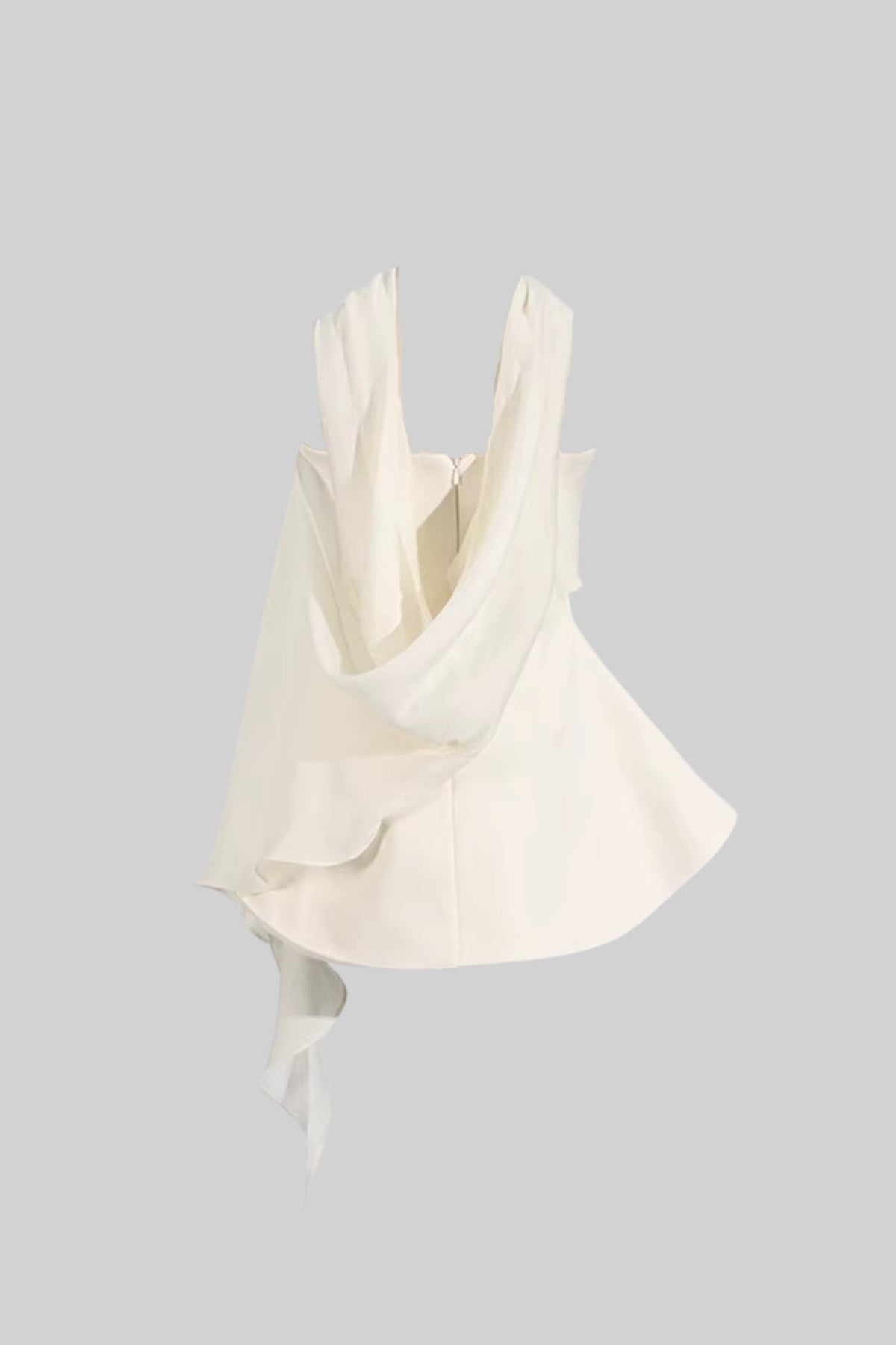 Strapless Draped Overlay Asymmetric Fitted Mini Dress 8