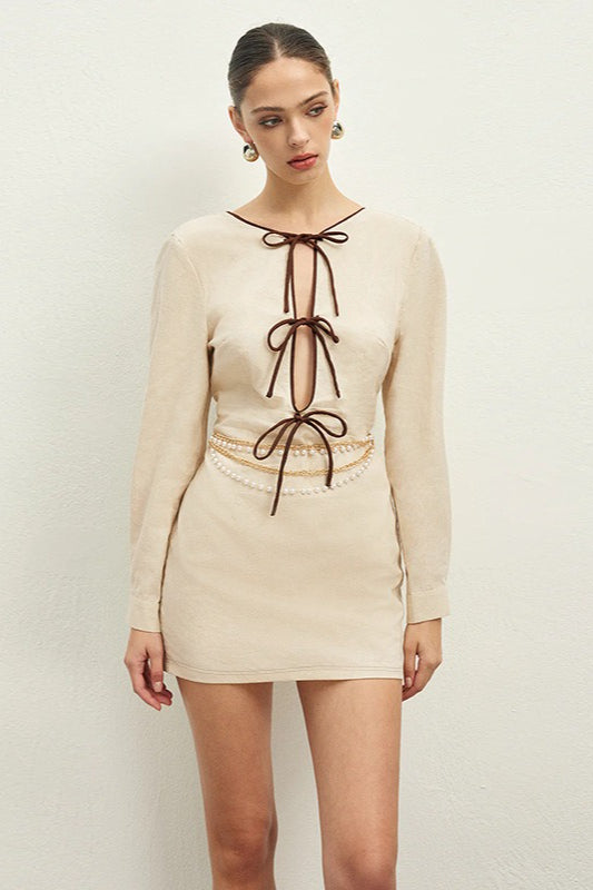 Lace Up Cutout Back Mini Dress 2