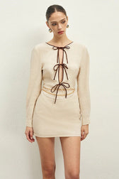 Lace Up Cutout Back Mini Dress 2