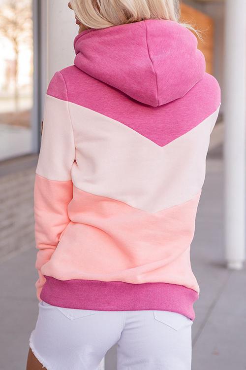 Color Block Drawstring Hoodie