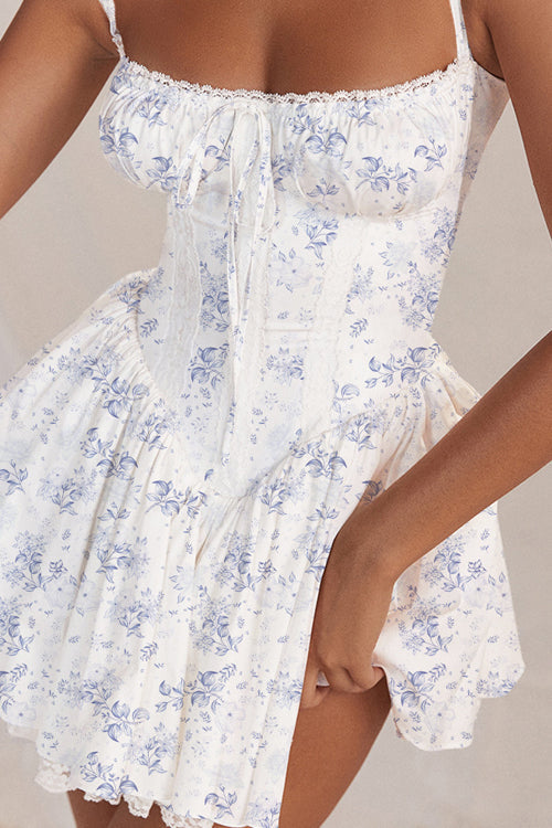 Love In Your Eyes Lace Print Skater Mini Dress - 9 Colors 15