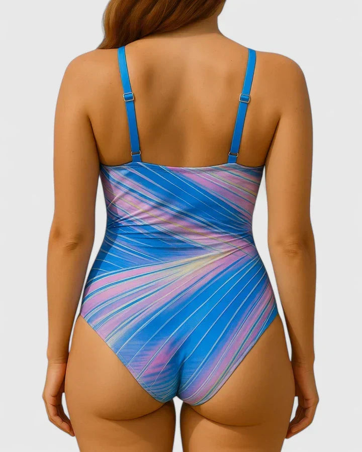 Ruched Wrap Front One Piece Swimsuit
