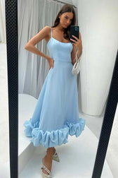 Flounce Bustier Midi Dress 7