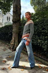 Round Colorblocked with Neck Sweater Design