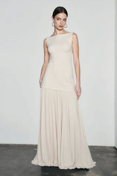 Solid Color Sleeveless Knit Slip Prom Dress