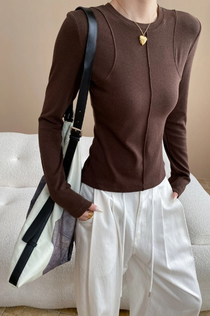 Slim Fit Tailored Long Sleeve Top
