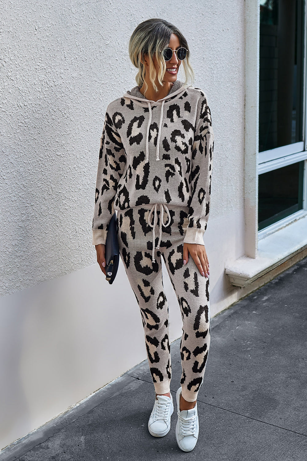 Leopard Lace Up Hoodie