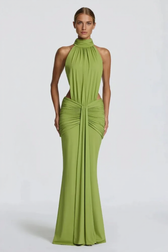 Solid Backless Mermaid Bodycon Party Dress