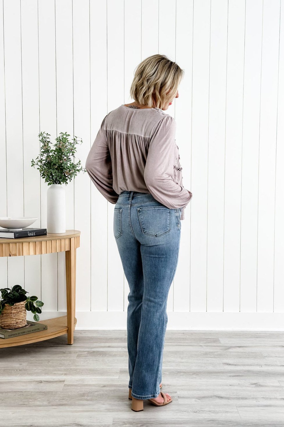 High Waist Flare Leg Stretch Denim Jeans