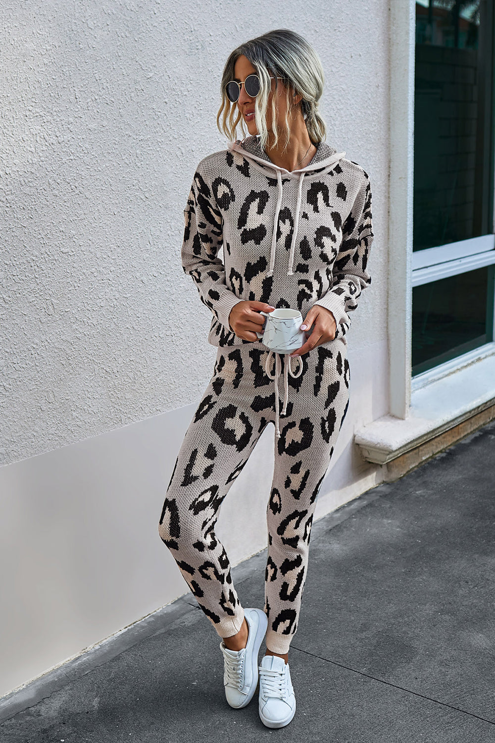 Leopard Lace Up Hoodie