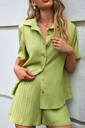 Shorts Blouse Arm And Brief Textured Set Chartreuse / S
