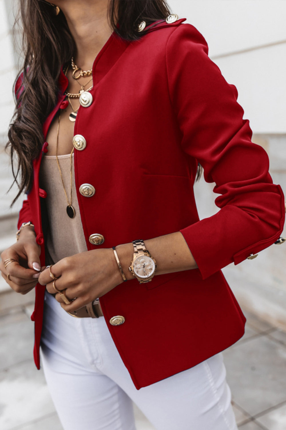 Long Sleeve Slim Breasted Suit Jacket