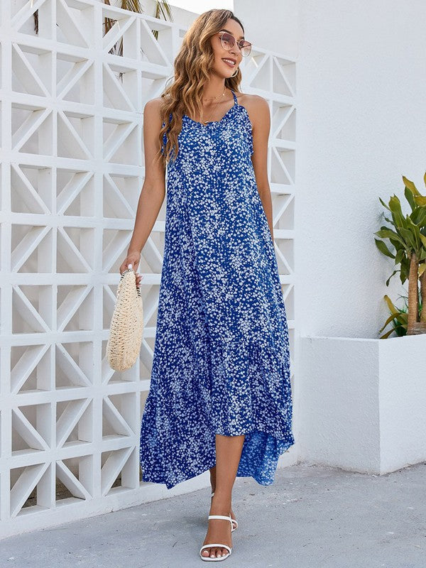 Ditsy Dress Royal Blue