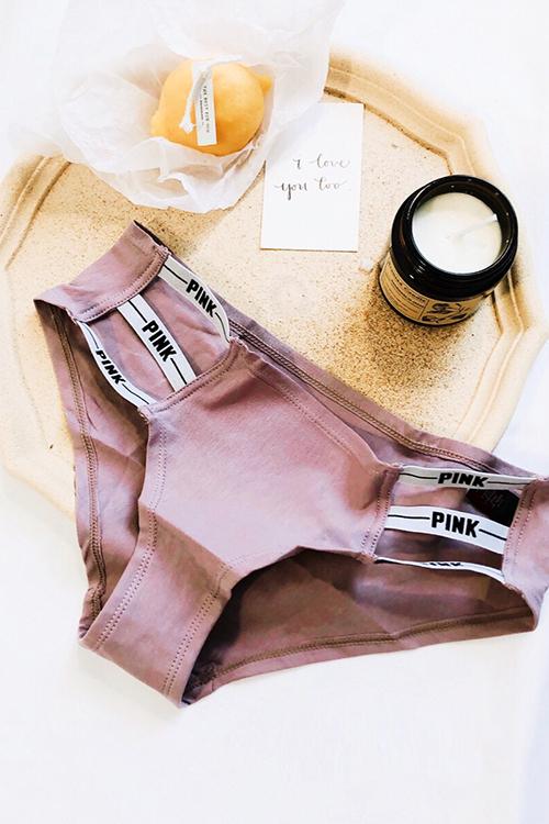 Letter Print Hollow Panty