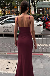 Slit Adjustable Strap Bodycon Slip Dress