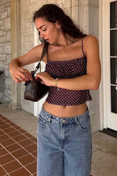 Polka Slim Layered Cami Top