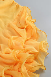 Fleur Yellow Stylish Strapless Cutout Gown