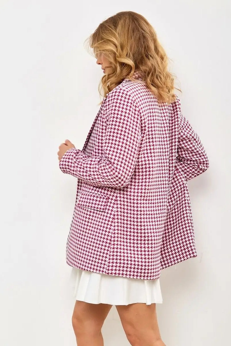 Tweed Houndstooth Blazer