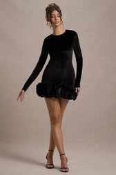 Velvet Crew Neck Ruched Midi Dress 7