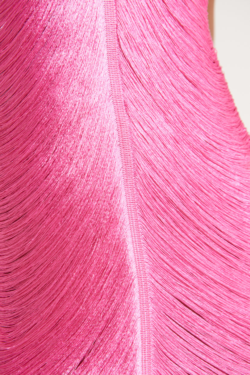 CELEB FUR IRREGULAR MAXI DRESS