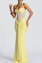 Mesh Panel Sash Maxi Dress 2
