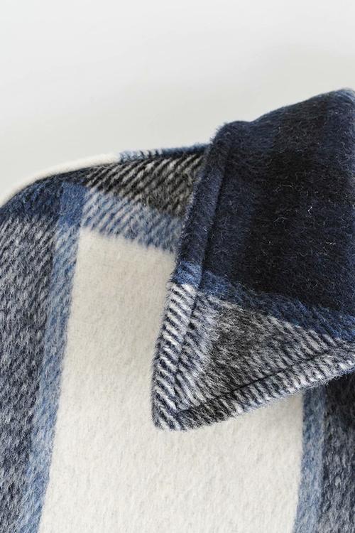 Single Breasted Plaid Long Coat