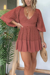 Dreamy Date Lace V-Neck Mini Dress - View 8