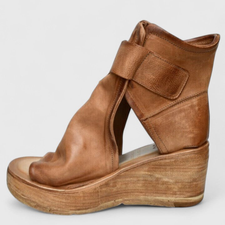 Open Toe Buckle Platform Wedge Sandals
