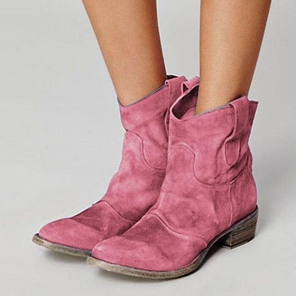 Daily Flat Heel Boot Western Ankle Boots