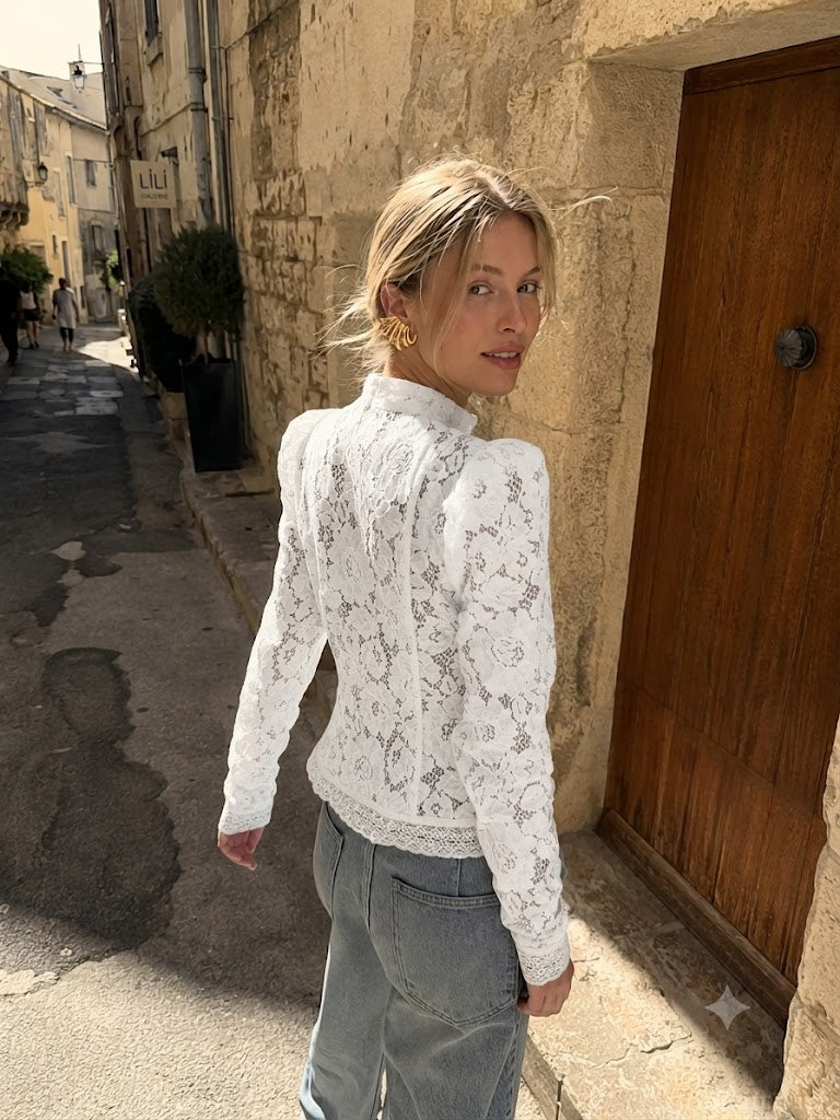 Lace Hollow See-Through Cardigan