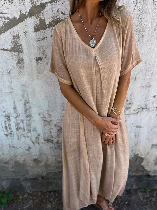 Helena Chic V Neck Maxi Dress Silhouette Collection