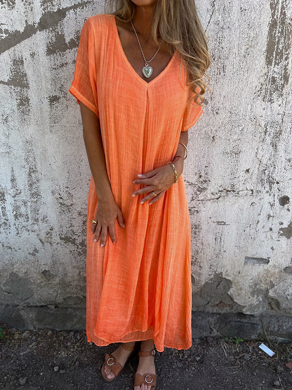 Helena Chic V Neck Maxi Dress Silhouette Collection