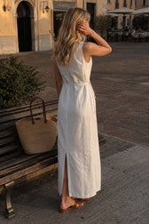 Cotton & Linen Sleeveless Long Dress