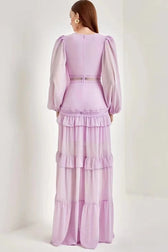 Lorie Long Sleeve Ruffle Gown 6