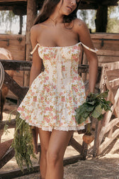 Love In Your Eyes Lace Print Skater Mini Dress - 9 Colors 18
