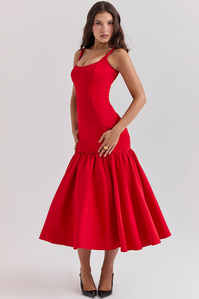 Dropped Amore Waist Midi Dress