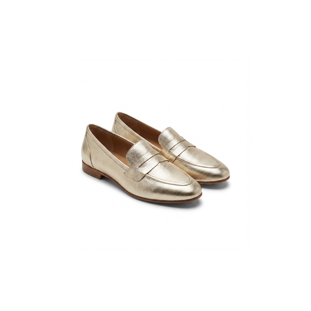 Round Toe Penny Slip On Flat Loafers