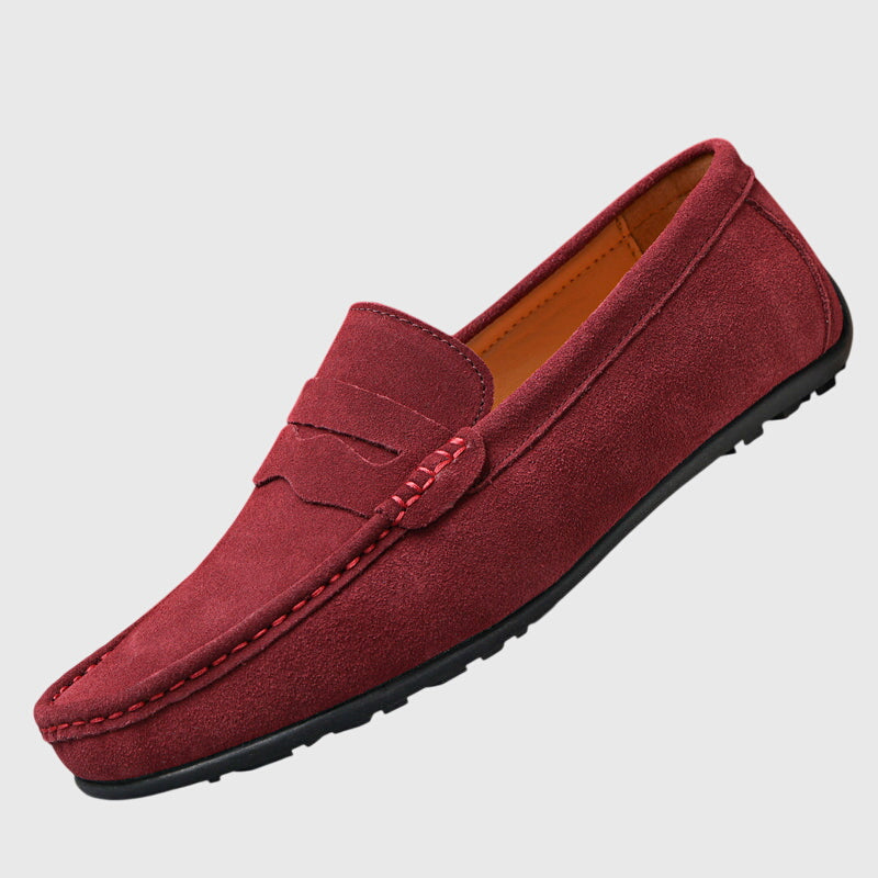 Suede Look Slip On Penny Loafers