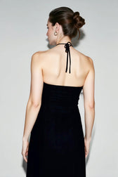 Halter Neck Ruched Bodycon Vacation Dress