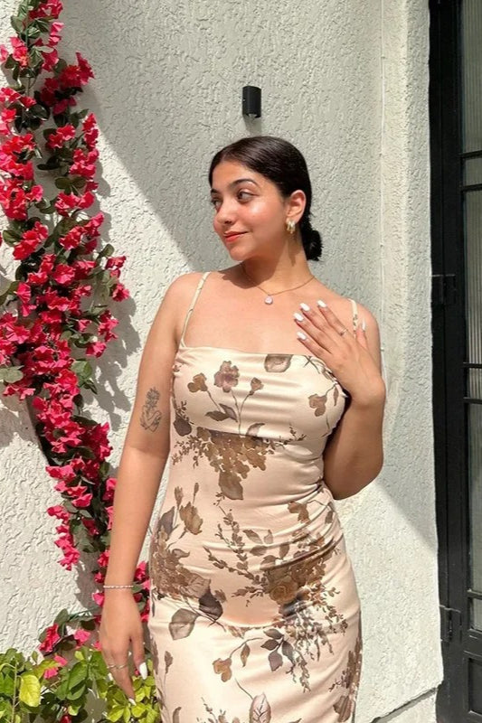 Graceful Floral Print Maxi Dress