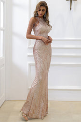 Halter-Neck Sequin Dress