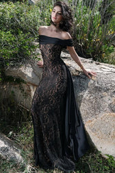 Off-the-Shoulder Lace Maxi Dress