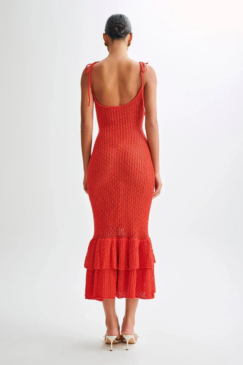 Rouge Valencia - Knitted Fishtail Midi Dress
