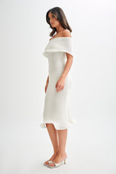 Knit Off Shoulder Short Sleeve Bodycon Midi Dress 6