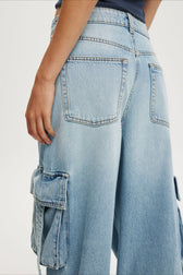 Vintage Washed Wide-Leg Denim Jeans