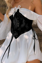 Asymmetric Ruched Chiffon Belted Waist Skirt Set