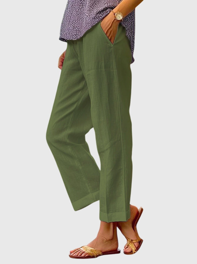High Waist Straight Leg Pants
